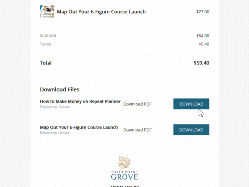 Access via Invoice Email