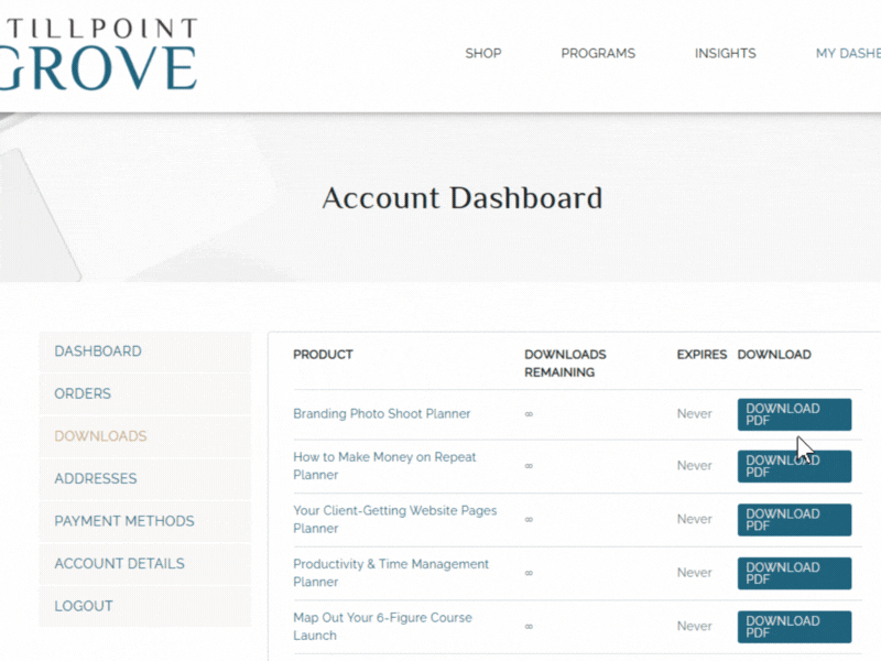 Access via Invoice Email